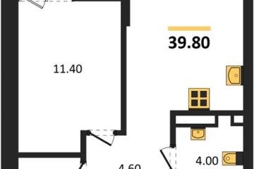 Фото №1: 1-комнатная квартира 39 м², 9/13 эт. - Майкоп, мкр. ЖК Звезды,
