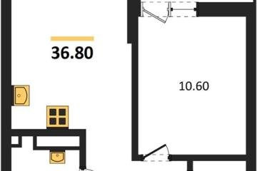 Фото №1: 1-комнатная квартира 36 м², 9/13 эт. - Майкоп, мкр. ЖК Звезды,