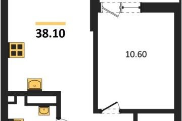 Фото №1: 1-комнатная квартира 38 м², 9/13 эт. - Майкоп, мкр. ЖК Звезды,