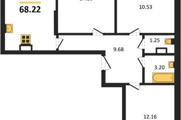 Фото №1: 3-комнатная квартира 68 м², 10/12 эт. - Краснодар, мкр. ЖК Смородина,