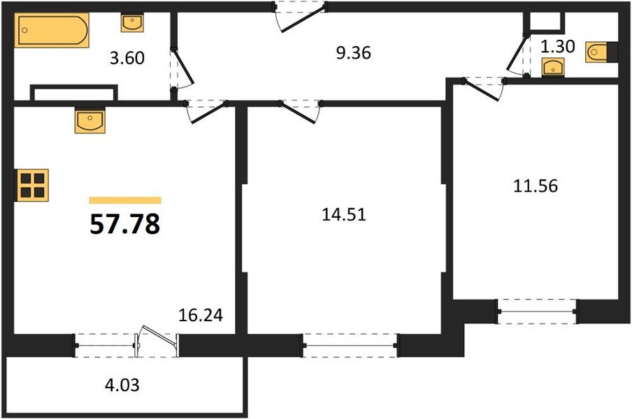 Фото №1: 2-комнатная квартира 57&nbsp;м², 10/12&nbsp;эт. - Краснодар, Карасунский внутригородской округ, мкр. ЖК Смородина