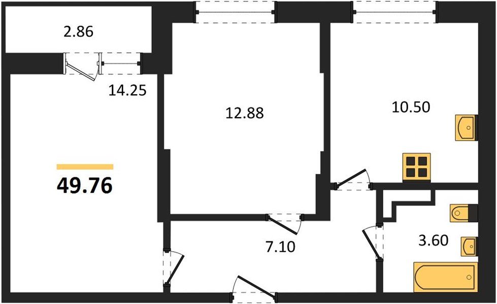 Фото №1: 2-комнатная квартира 49&nbsp;м², 16/16&nbsp;эт. - Краснодар, Карасунский внутригородской округ, мкр. ЖК Смородина