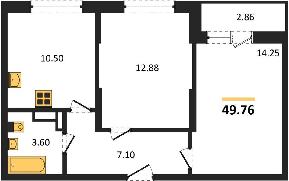 Фото №1: 2-комнатная квартира 49&nbsp;м², 16/16&nbsp;эт. - Краснодар, Карасунский внутригородской округ, мкр. ЖК Смородина