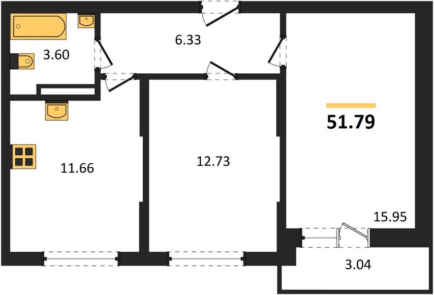 Фото №1: 2-комнатная квартира 51&nbsp;м², 8/16&nbsp;эт. - Краснодар, Карасунский внутригородской округ, мкр. ЖК Смородина