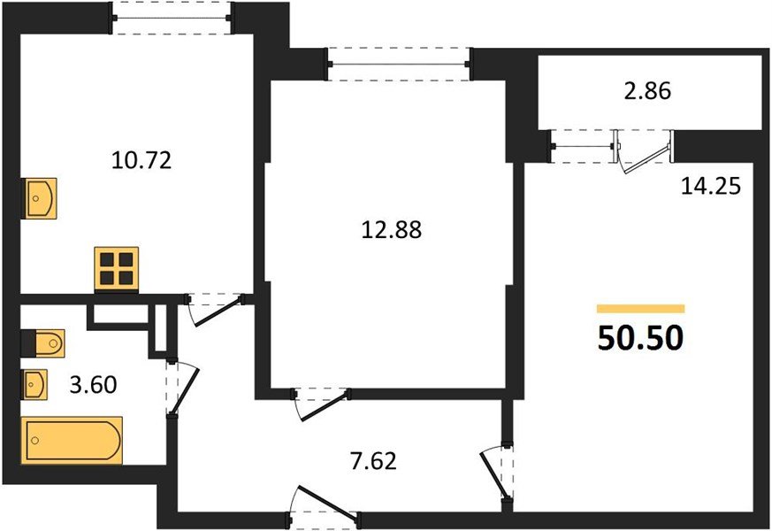 Фото №1: 2-комнатная квартира 50&nbsp;м², 16/16&nbsp;эт. - Краснодар, Карасунский внутригородской округ, мкр. ЖК Смородина
