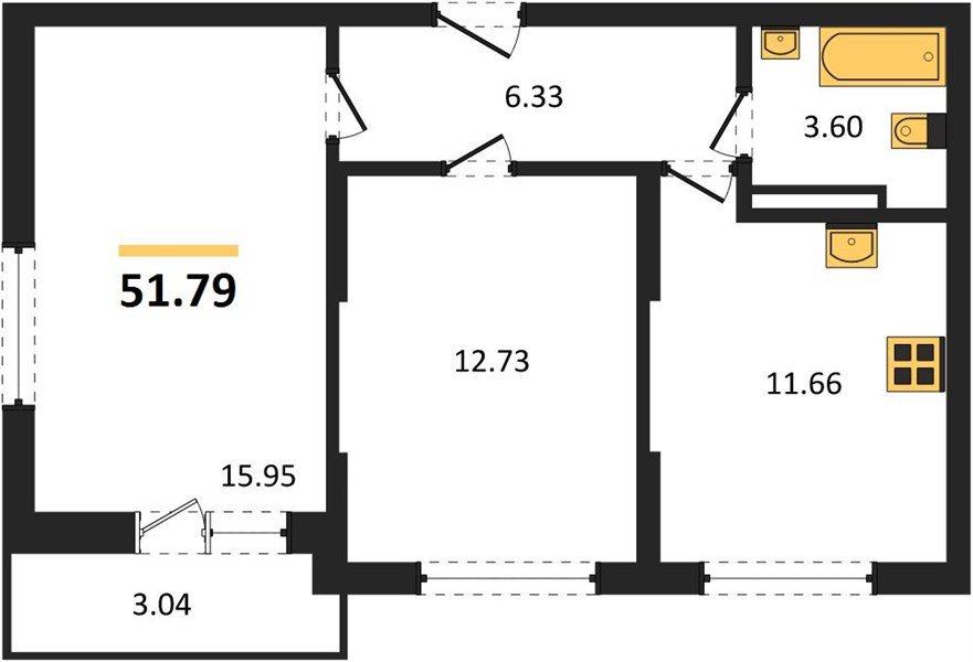 Фото №1: 2-комнатная квартира 51&nbsp;м², 9/16&nbsp;эт. - Краснодар, Карасунский внутригородской округ, мкр. ЖК Смородина