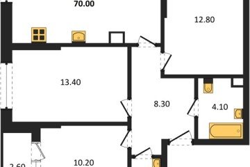 Фото №1: 3-комнатная квартира 70 м², 8/16 эт. - Краснодар, мкр. Догма Парк,