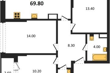 Фото №1: 3-комнатная квартира 69 м², 16/16 эт. - Краснодар, мкр. Догма Парк,