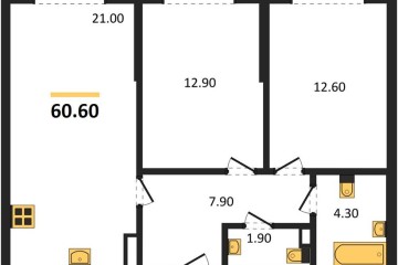Фото №1: 2-комнатная квартира 60 м², 7/16 эт. - Краснодар, мкр. Догма Парк,