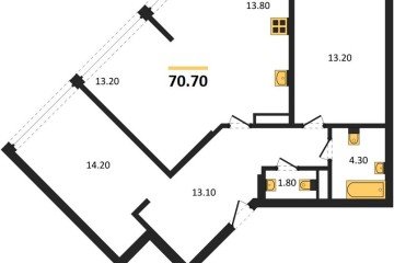 Фото №1: 2-комнатная квартира 70 м², 16/16 эт. - Краснодар, мкр. Догма Парк,