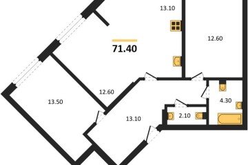 Фото №1: 2-комнатная квартира 71 м², 2/16 эт. - Краснодар, мкр. Догма Парк,