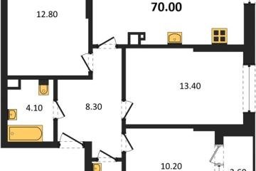 Фото №1: 3-комнатная квартира 70 м², 6/16 эт. - Краснодар, мкр. Догма Парк,