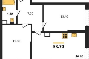 Фото №1: 2-комнатная квартира 53 м², 9/16 эт. - Краснодар, мкр. Догма Парк,