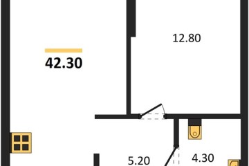 Фото №1: 1-комнатная квартира 42 м², 2/16 эт. - Краснодар, мкр. Догма Парк,