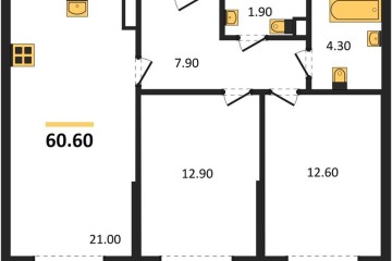 Фото №1: 2-комнатная квартира 60 м², 6/16 эт. - Краснодар, мкр. Догма Парк,