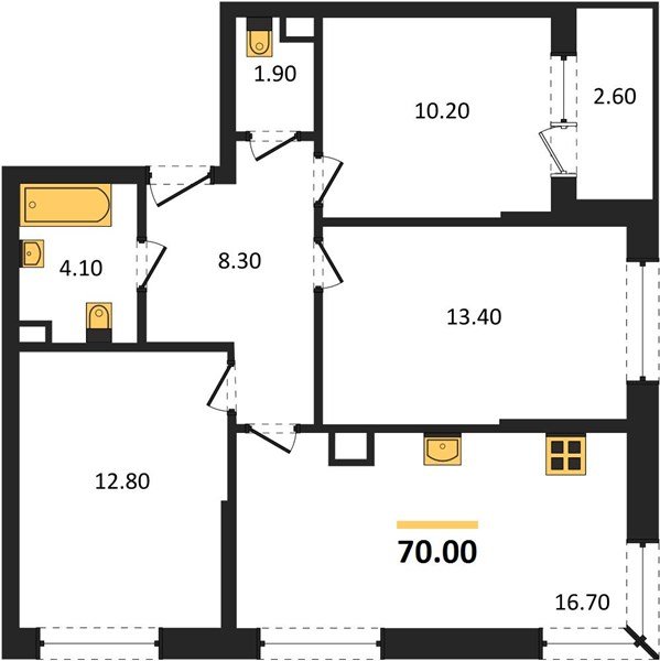Фото №1: 3-комнатная квартира 70&nbsp;м², 5/16&nbsp;эт. - Краснодар, Прикубанский внутригородской округ, Прикубанский внутригородской округ, Догма Парк, мкр. Догма Парк