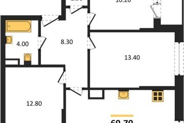 Фото №1: 3-комнатная квартира 69 м², 11/16 эт. - Краснодар, мкр. Догма Парк,