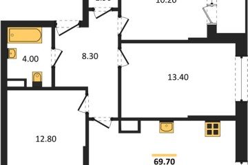Фото №1: 3-комнатная квартира 69 м², 12/16 эт. - Краснодар, мкр. Догма Парк,