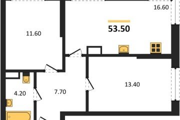 Фото №1: 2-комнатная квартира 53 м², 14/16 эт. - Краснодар, мкр. Догма Парк,