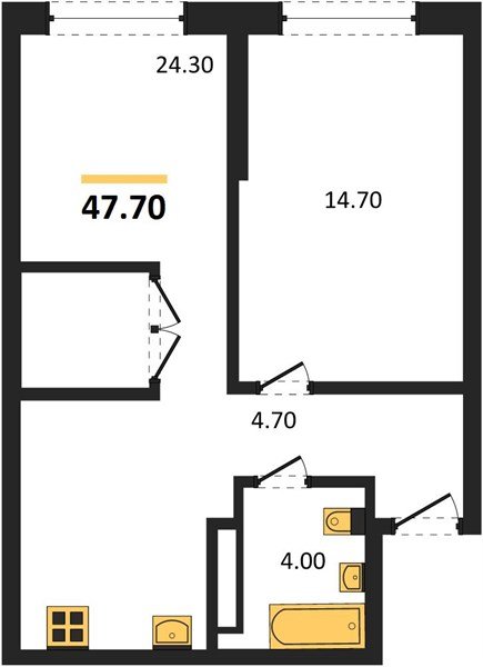 Фото №1: 1-комнатная квартира 47&nbsp;м², 13/16&nbsp;эт. - Краснодар, Прикубанский внутригородской округ, Прикубанский внутригородской округ, Догма Парк, мкр. Догма Парк