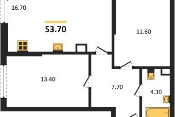 Фото №1: 2-комнатная квартира 53 м², 9/16 эт. - Краснодар, мкр. Догма Парк,