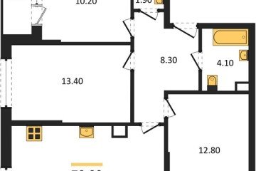 Фото №1: 3-комнатная квартира 70 м², 4/16 эт. - Краснодар, мкр. Догма Парк,
