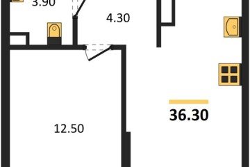 Фото №1: 1-комнатная квартира 36 м², 9/16 эт. - Краснодар, мкр. Догма Парк,