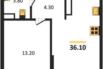 Фото №1: 1-комнатная квартира 36 м², 16/16 эт. - Краснодар, мкр. Догма Парк,