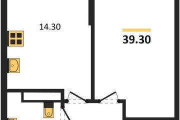 Фото №1: 1-комнатная квартира 39 м², 16/16 эт. - Краснодар, мкр. Догма Парк,