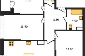 Фото №1: 3-комнатная квартира 69 м², 13/16 эт. - Краснодар, мкр. Догма Парк,