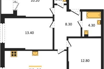 Фото №1: 3-комнатная квартира 70 м², 2/16 эт. - Краснодар, мкр. Догма Парк,