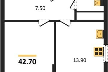 Фото №1: 1-комнатная квартира 42&nbsp;м², 13/16&nbsp;эт. - Краснодар, мкр. Догма Парк, 