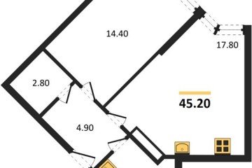 Фото №1: 1-комнатная квартира 45&nbsp;м², 13/16&nbsp;эт. - Краснодар, мкр. Догма Парк, 