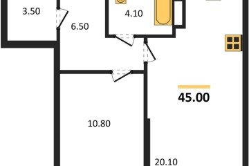 Фото №1: 1-комнатная квартира 45&nbsp;м², 9/16&nbsp;эт. - Краснодар, мкр. Догма Парк, 
