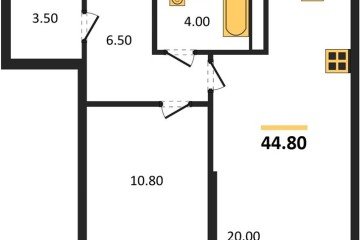 Фото №1: 1-комнатная квартира 44 м², 13/16 эт. - Краснодар, мкр. Догма Парк,