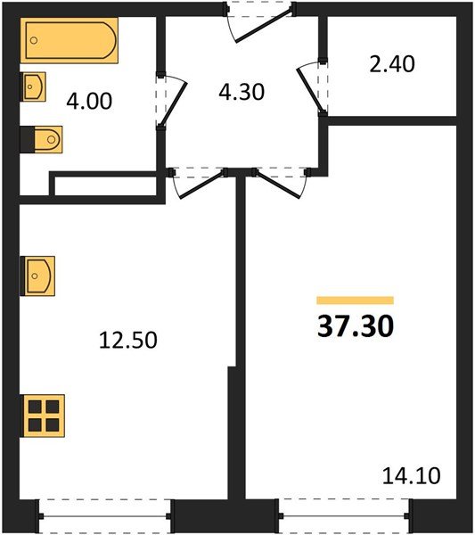 Фото №1: 1-комнатная квартира 37&nbsp;м², 14/16&nbsp;эт. - Краснодар, Прикубанский внутригородской округ, мкр. Догма Парк