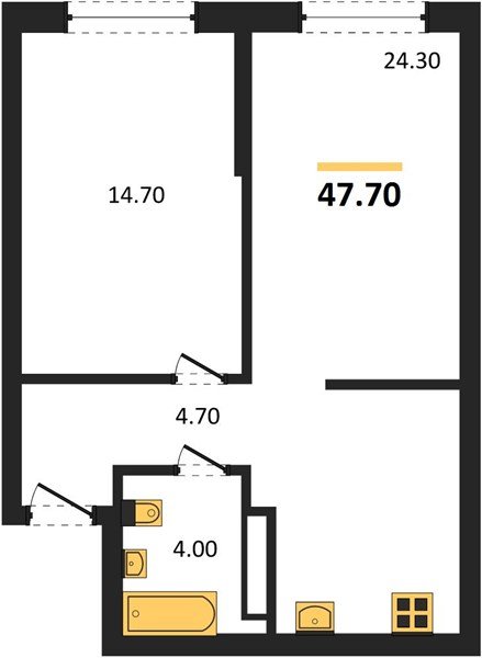 Фото №1: 1-комнатная квартира 47&nbsp;м², 10/16&nbsp;эт. - Краснодар, Прикубанский внутригородской округ, мкр. Догма Парк