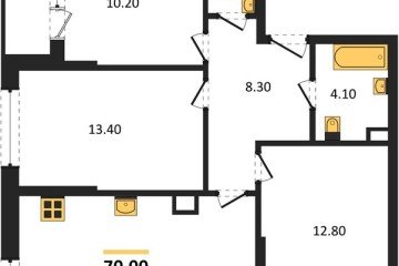 Фото №1: 3-комнатная квартира 70 м², 6/16 эт. - Краснодар, мкр. Догма Парк,