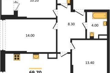 Фото №1: 3-комнатная квартира 69 м², 16/16 эт. - Краснодар, мкр. Догма Парк,