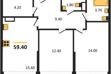 Фото №1: 2-комнатная квартира 59 м², 16/16 эт. - Краснодар, мкр. Догма Парк,