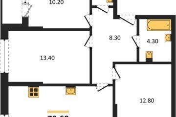 Фото №1: 3-комнатная квартира 70 м², 2/16 эт. - Краснодар, мкр. Догма Парк,