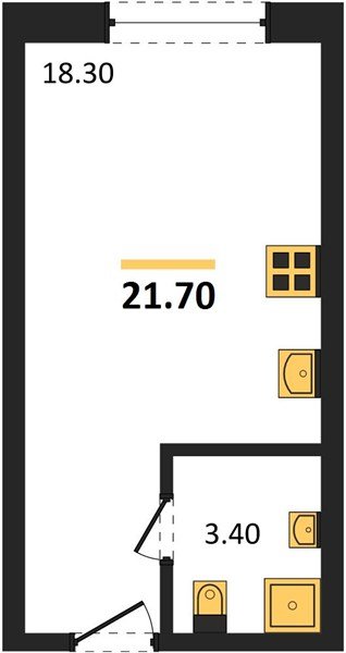 Фото №1: Студия 21&nbsp;м², 2/16&nbsp;эт. - Краснодар, Прикубанский внутригородской округ, мкр. Догма Парк