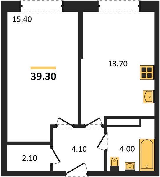 Фото №1: 1-комнатная квартира 39&nbsp;м², 14/16&nbsp;эт. - Краснодар, Прикубанский внутригородской округ, мкр. Догма Парк, ул. Марины Цветаевой, 34