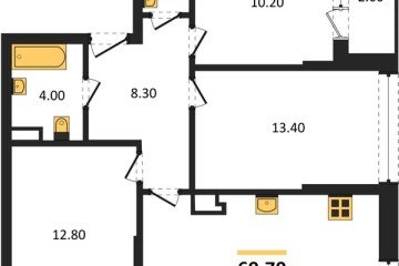 Фото №1: 3-комнатная квартира 69 м², 15/16 эт. - Краснодар, мкр. Догма Парк, ул. Марины Цветаевой, 34