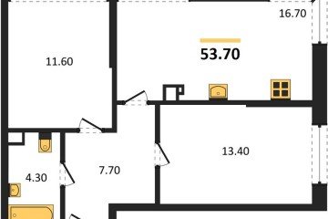 Фото №1: 2-комнатная квартира 53 м², 4/16 эт. - Краснодар, мкр. Догма Парк, ул. Марины Цветаевой, 34