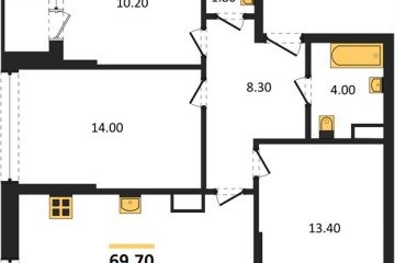 Фото №1: 3-комнатная квартира 69 м², 16/16 эт. - Краснодар, мкр. Догма Парк, ул. Марины Цветаевой, 34