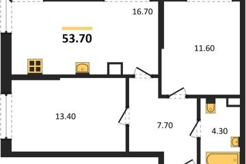 Фото №1: 2-комнатная квартира 53 м², 5/16 эт. - Краснодар, мкр. Догма Парк, ул. Марины Цветаевой, 34
