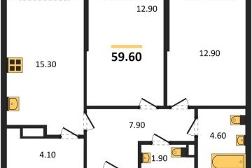 Фото №1: 2-комнатная квартира 59 м², 4/16 эт. - Краснодар, мкр. Догма Парк, ул. Марины Цветаевой, 34