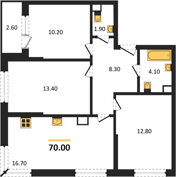 Фото №1: 3-комнатная квартира 70&nbsp;м², 8/16&nbsp;эт. - Краснодар, Прикубанский внутригородской округ, мкр. Догма Парк, ул. Марины Цветаевой, 34