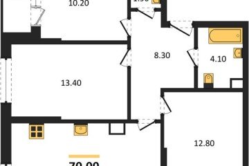 Фото №1: 3-комнатная квартира 70 м², 9/16 эт. - Краснодар, мкр. Догма Парк, ул. Марины Цветаевой, 34